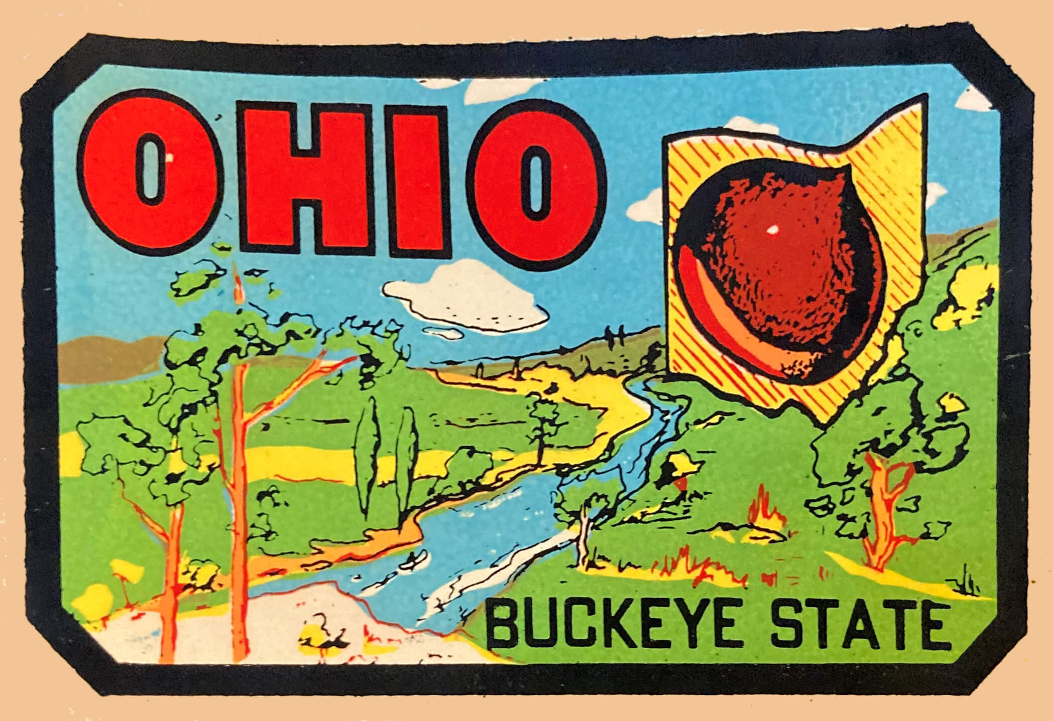 (image for) Ohio Vintage Vacation Sticker